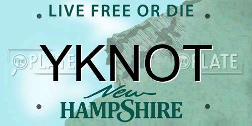 YKNOT New Hampshire License Plate