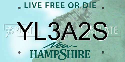 YL3A2S New Hampshire License Plate