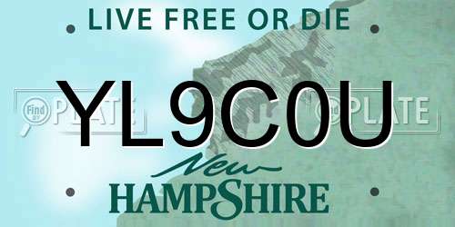 YL9C0U New Hampshire License Plate