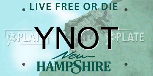 YNOT New Hampshire License Plate