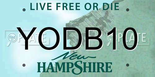 YODB10 New Hampshire License Plate
