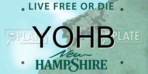 YOHB New Hampshire License Plate