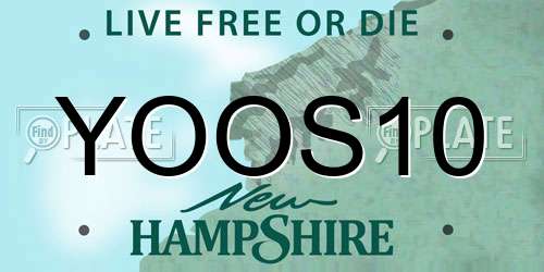 YOOS10 New Hampshire License Plate