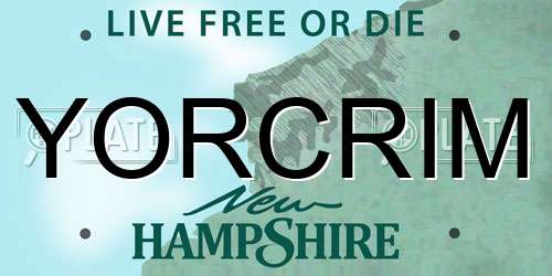 YORCRIM New Hampshire License Plate