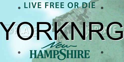YORKNRG New Hampshire License Plate
