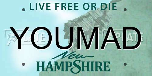 YOUMAD New Hampshire License Plate