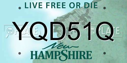 YQD51Q New Hampshire License Plate