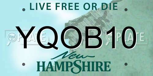 YQOB10 New Hampshire License Plate