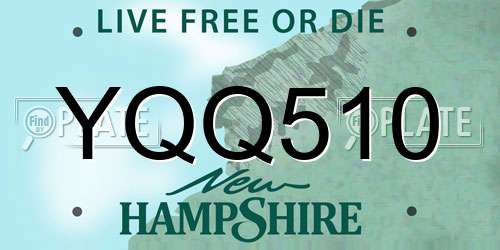 YQQ510 New Hampshire License Plate