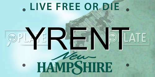 YRENT New Hampshire License Plate