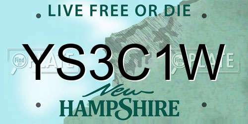 YS3C1W New Hampshire License Plate