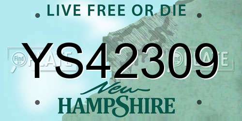 YS42309 New Hampshire License Plate