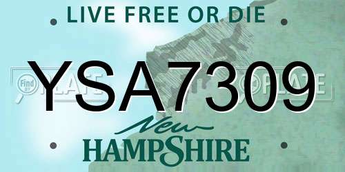 YSA7309 New Hampshire License Plate