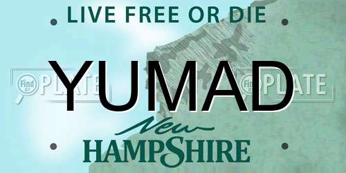 YUMAD New Hampshire License Plate