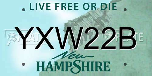 YXW22B New Hampshire License Plate