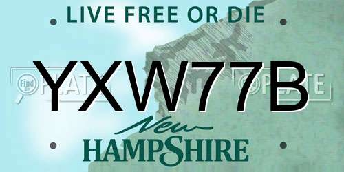 YXW77B New Hampshire License Plate