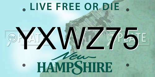 YXWZ75 New Hampshire License Plate