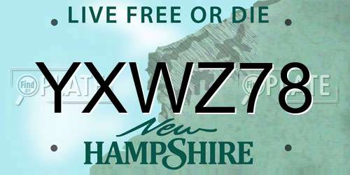 YXWZ78 New Hampshire License Plate