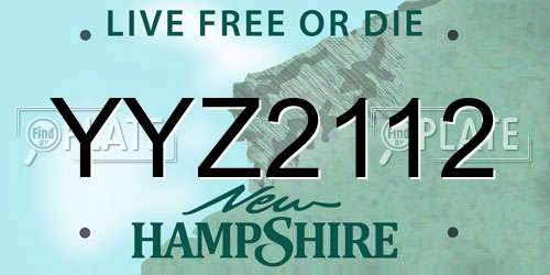 YYZ2112 New Hampshire License Plate