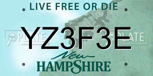 YZ3F3E New Hampshire License Plate