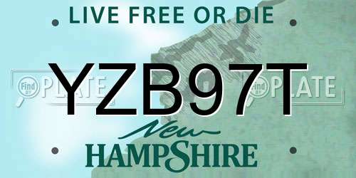 YZB97T New Hampshire License Plate