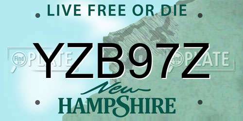 YZB97Z New Hampshire License Plate