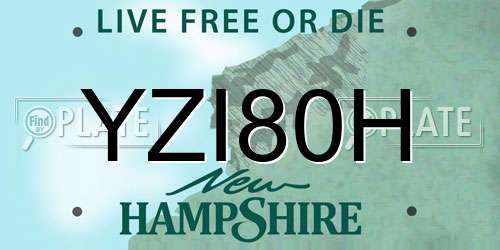 YZI80H New Hampshire License Plate