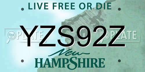 YZS92Z New Hampshire License Plate