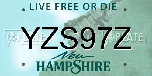 YZS97Z New Hampshire License Plate