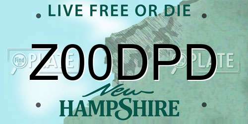 Z00DPD New Hampshire License Plate