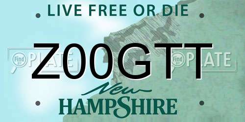 Z00GTT New Hampshire License Plate