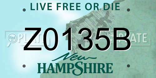 Z0135B New Hampshire License Plate