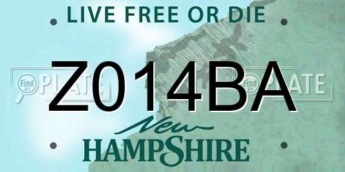 Z014BA New Hampshire License Plate