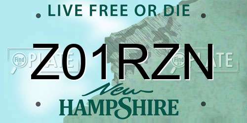Z01RZN New Hampshire License Plate