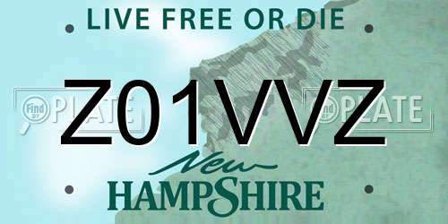 Z01VVZ New Hampshire License Plate