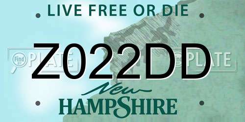 Z022DD New Hampshire License Plate