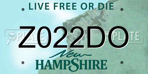Z022DO New Hampshire License Plate