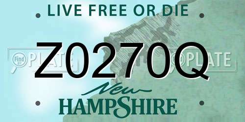 Z0270Q New Hampshire License Plate