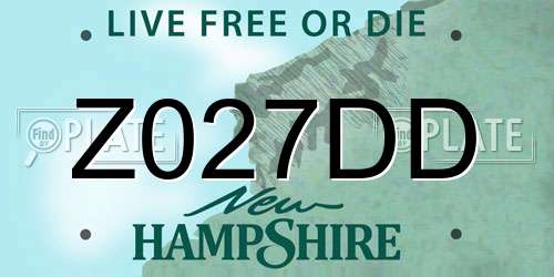 Z027DD New Hampshire License Plate