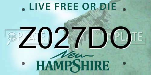 Z027DO New Hampshire License Plate