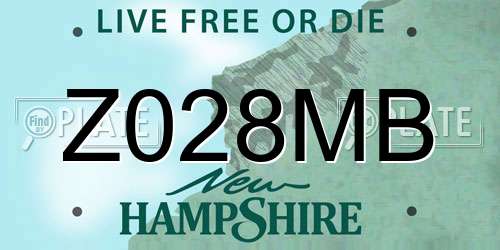 Z028MB New Hampshire License Plate