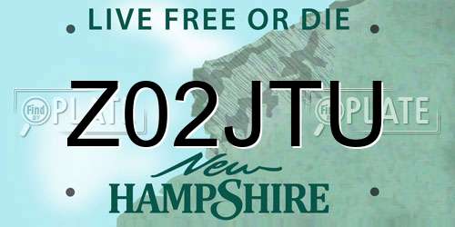 Z02JTU New Hampshire License Plate