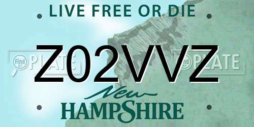 Z02VVZ New Hampshire License Plate