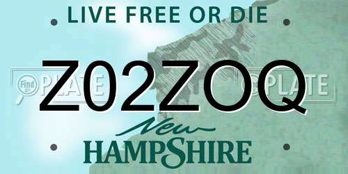 Z02ZOQ New Hampshire License Plate