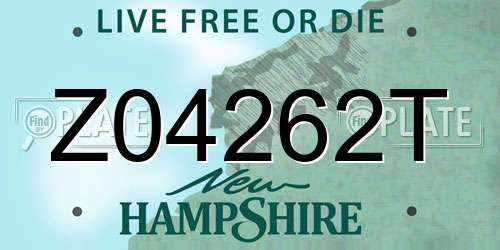 Z04262T New Hampshire License Plate