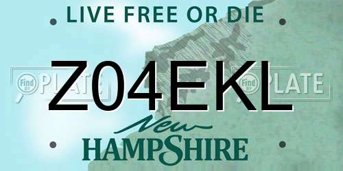 Z04EKL New Hampshire License Plate