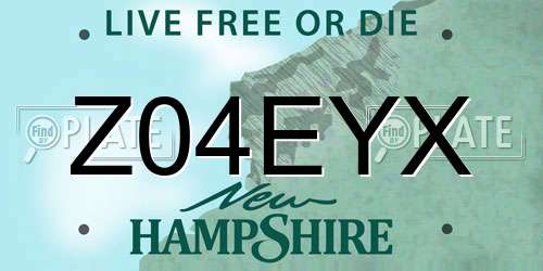 Z04EYX New Hampshire License Plate