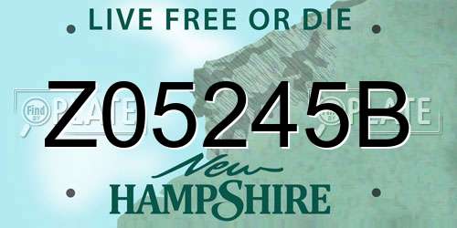 Z05245B New Hampshire License Plate