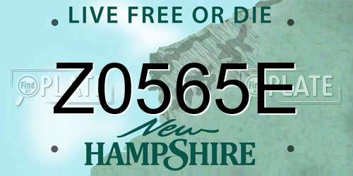 Z0565E New Hampshire License Plate