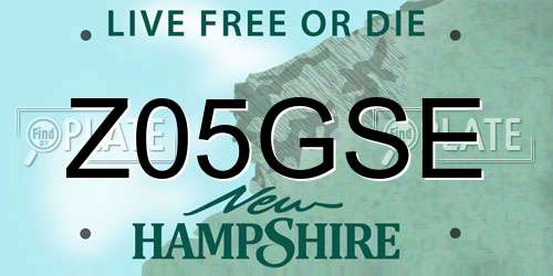 Z05GSE New Hampshire License Plate